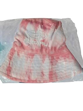 Subaru Tie-Dye Bucket Hat - Pink & White